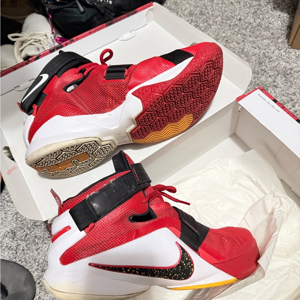 Nike Red and Black Sneakers with Iconic Design